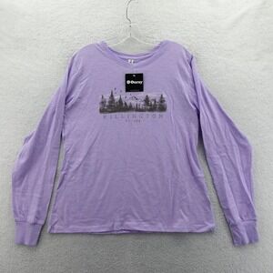 Ouray Shirt Womens Large Killington VT 1958 Purple Long Sleeve Graphic Slub Knit